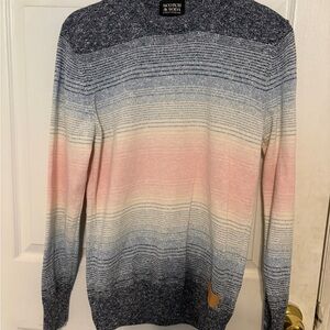 Scotch & Soda Men's Blue and Pink Crewneck Sweater